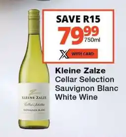 Checkers Kleine Zalze Cellar Selection Sauvignon Blanc White Wine offer