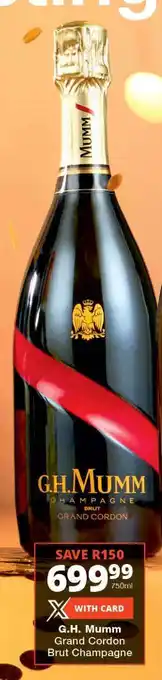 Checkers G.H. Mumm Grand Cordon Brut Champagne offer