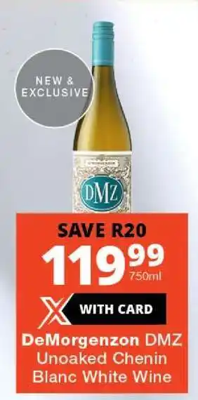 Checkers DeMorgenzon DMZ Unoaked Chenin Blanc White Wine offer