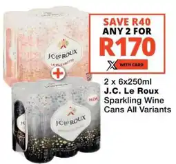 Checkers J.C. Le Roux Sparkling Wine Cans offer
