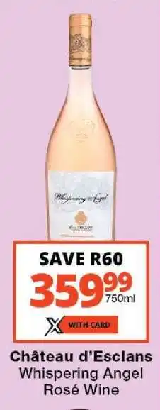 Checkers Château d'Esclans Whispering Angel Rosé Wine offer