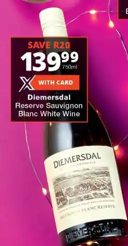 Checkers Diemersdal Reserve Sauvignon Blanc White Wine offer