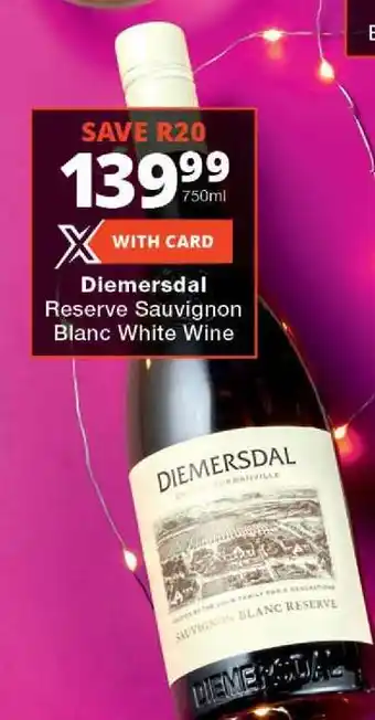 Checkers Diemersdal Reserve Sauvignon Blanc White Wine offer