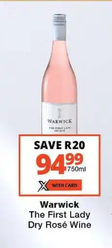 Checkers Warwick The First Lady Dry Rosé Wine offer