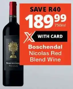 Checkers Boschendal Nicolas Red Blend Wine offer