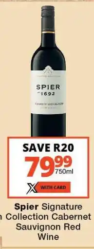 Checkers Spier Signature Collection Cabernet Sauvignon Red Wine offer