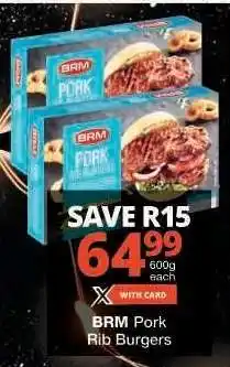 Checkers BRM Pork Rib Burgers offer