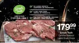 Checkers Simple Truth Certified Natural Lamb Braai Chops offer