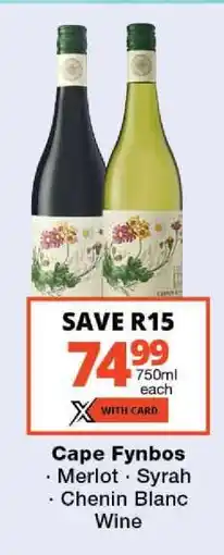 Checkers Cape Fynbos Wine offer