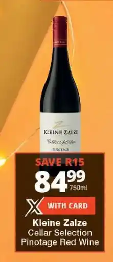 Checkers Kleine Zalze Cellar Selection Pinotage Red Wine offer