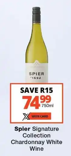 Checkers Spier Signature Collection Chardonnay White Wine offer