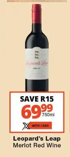 Checkers Leopard's Leap Merlot Red Wine offer
