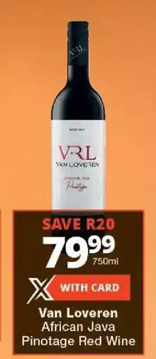 Checkers Van Loveren African Java Pinotage Red Wine offer