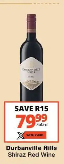 Checkers Durbanville Hills Shiraz Red Wine offer