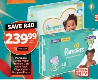 Checkers Pampers Jumbo Pack/Premium Care Value Pack offer