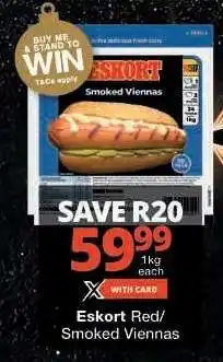 Checkers ESKORT RED/SMOKED VIENNAS offer