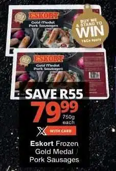 Checkers Eskort Frozen Gold Medal Pork Sausages offer