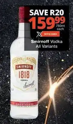 Checkers Smirnoff Vodka offer