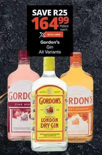 Checkers Gordon's Gin offer