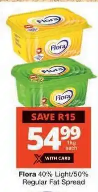 Checkers Flora 40% Light/50% Regular Fat Spread offer