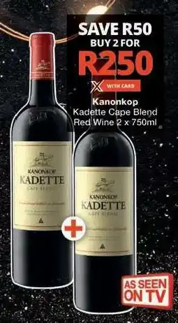 Checkers Kanonkop Kadette Cape Blend Red Wine 2 x 750ml offer