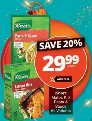 Checkers Knorr Mates Kit/ Pasta & Sauce offer