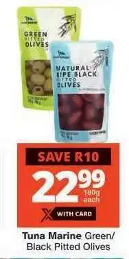Checkers Tuna Marine Green/Black Pitted Olives offer