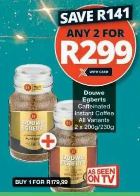Checkers Douwe Egberts Caffeinated Instant Coffee offer