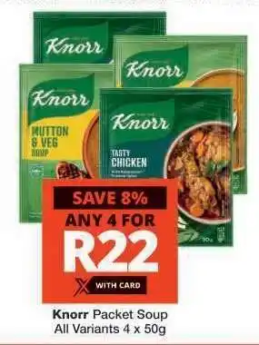 Checkers Knorr Packet Soup offer