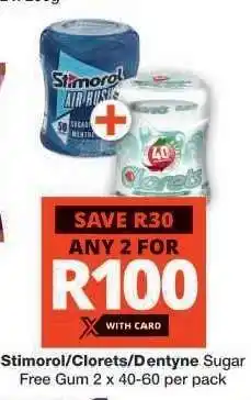Checkers Stimorol/Clorets/Dentyne Sugar Free Gum offer