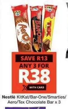 Checkers NESTLE CHOCOLATE BARS offer