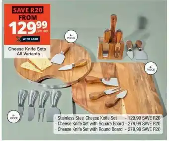 Checkers Cheese Knife Sets - All Variants offer
