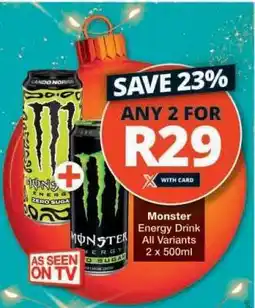 Checkers MONSTER ENERGY DRINK offer