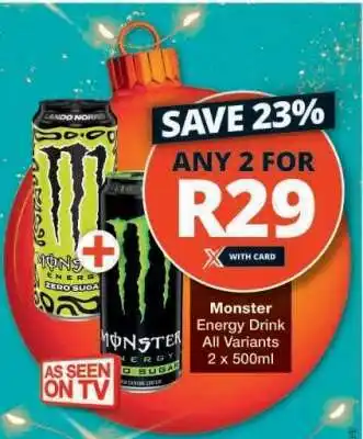 Checkers MONSTER ENERGY DRINK offer