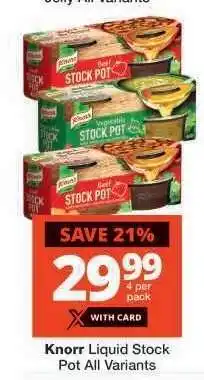 Checkers Knorr Liquid Stock Pot All Variants offer
