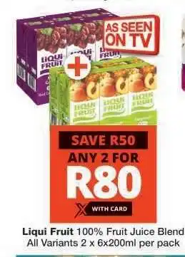 Checkers Liqui Fruit 100 % Fruit Juice Blend offer