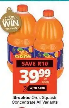 Checkers BROOKES OROS SQUASH CONCENTRATE all variants offer