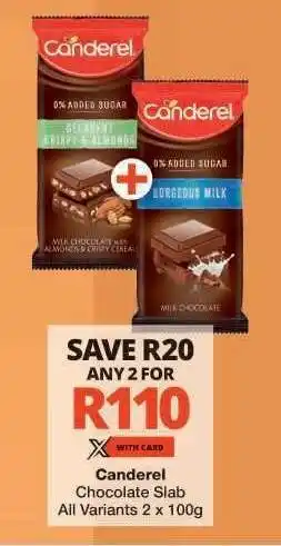 Checkers Canderel Chocolate Slab offer
