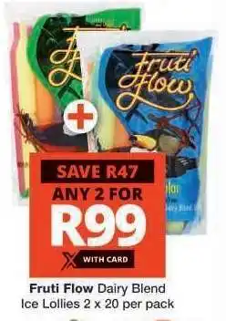 Checkers Fruti Flow Dairy Blend Ice Lollies offer