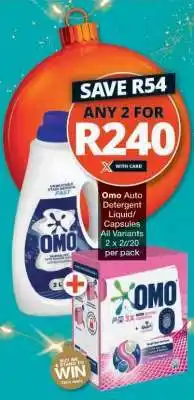 Checkers Omo Auto Detergent Liquid/Capsules offer