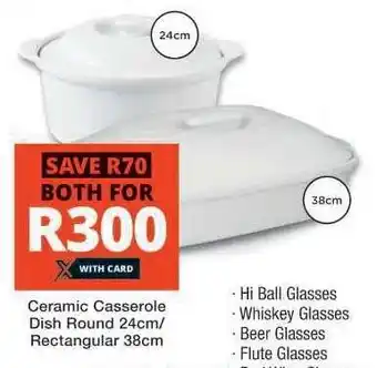 Checkers Ceramic Casserole Dish offer