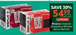Checkers Bioplus Original/Strawberry Booster Syrup Sachets offer