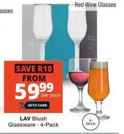 Checkers LAV Blush Glassware - 4-Pack offer