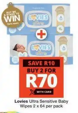 Checkers Lovies Ultra Sensitive Baby Wipes offer