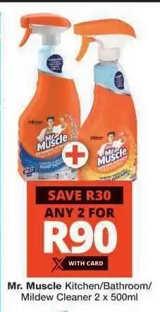 Checkers Mr. Muscle Kitchen/Bathroom/Mildew Cleaner 2 x 500ml offer