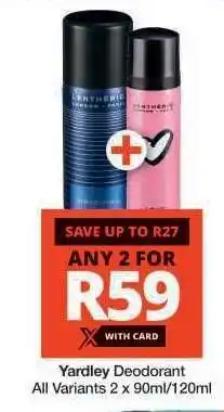 Checkers Yardley Deodorant offer