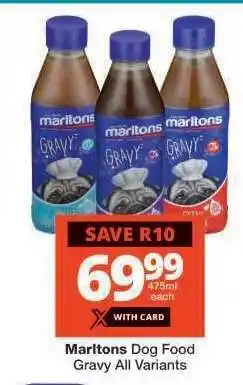 Checkers Marltons Dog Food Gravy All Variants offer