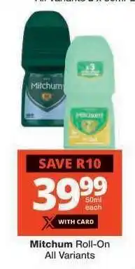 Checkers Mitchum Roll-On offer