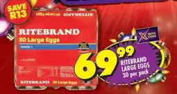 Shoprite RITEBRAND LARGE EGGS 30 per pack offer