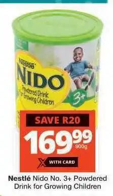 Checkers Nestlé Nido No.3+ Powdered Drink for Growing Children offer